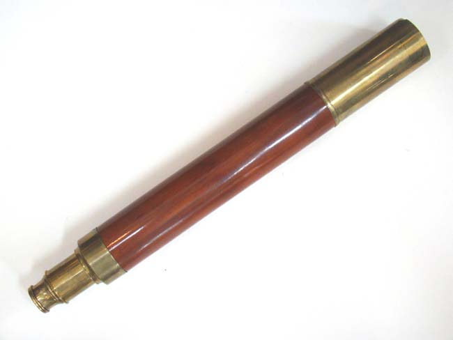 A nice English single draw mahogany barreled Telescope circa 1840.